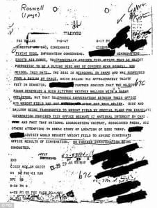 El memorándum del FBI que prueba el 'aterrizaje de Aliens en Roswell'