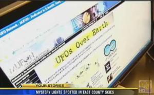 Noticias locales de televisión - ovnis vistos sobre El Cajon, California - Agosto, 2011