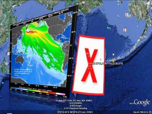 La X roja de la NASA y el ejercicio de Tsunami Pacific Wave 11, 09 de noviembre 2011