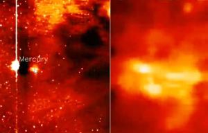 Increíble enorme OVNI disimulado junto a Mercurio - 01 de diciembre 2011