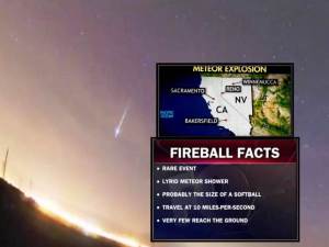 Meteorito en Nevada, abril 2012