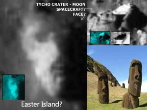 Tycho crater Moon - Tycho Crater Face of Easter Island Statue on the Moon?