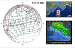 RED X solar eclipse - Annular Solar Ring Of Fire Eclipse of May 20, 2012