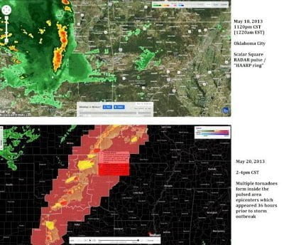 Metrage en raw del tornado F4 de Oklahoma - ¿Anillos HAARP pulsos de radar? - 22 de mayo 2013
