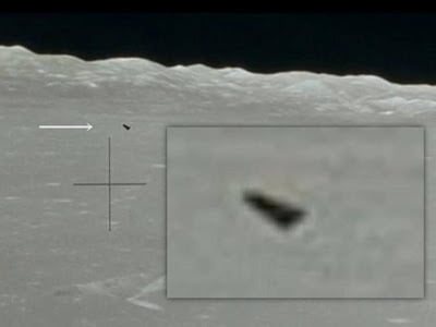 Anomalies flying objects above surface moon