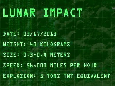 Meteoroide impacta en la Luna