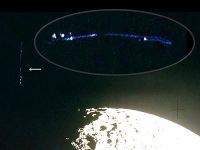 Anomalies flying objects above surface moon