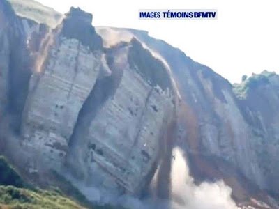 Espectacular caída de un acantilado en Saint-Jouin-Bruneval, Francia - 22 de julio de 2013