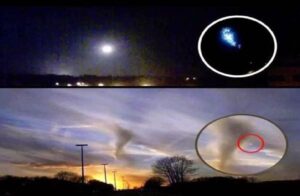 OVNI sale de una nube en Bélgica y extrañas luces azules aparecen sobre Ucrania