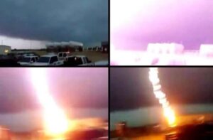 Aterrador rayo captado por la cámara en Cotulla, Texas