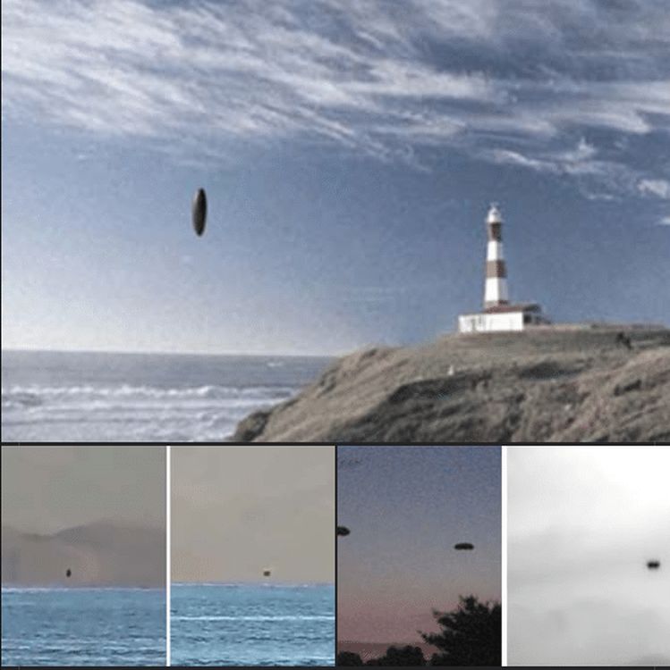 Ovnis flotando sobre la superficie del lago General Carrera (junio, 2019)